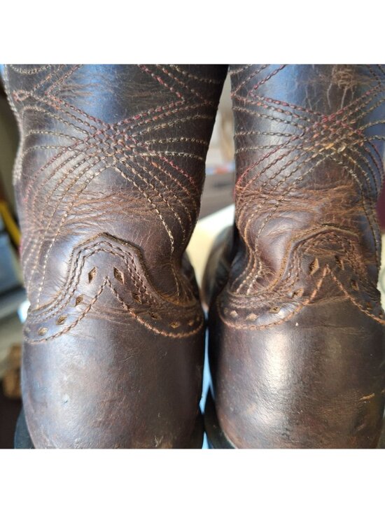 9.5D Ariat Brown Mens Leather Cowboy Boots Western Square Toe Style 10010963 - Picture 2 of 13